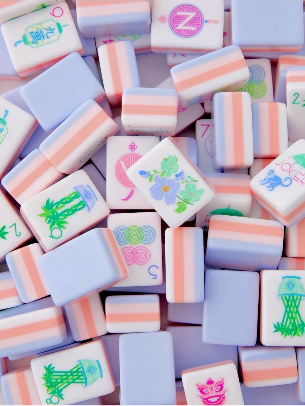 New Lavender Mahjong Tiles and Tile Bag 🛍️